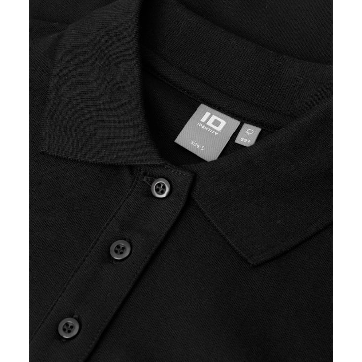 ID dame Pique Polo T-shirt med stretch, Sort, L