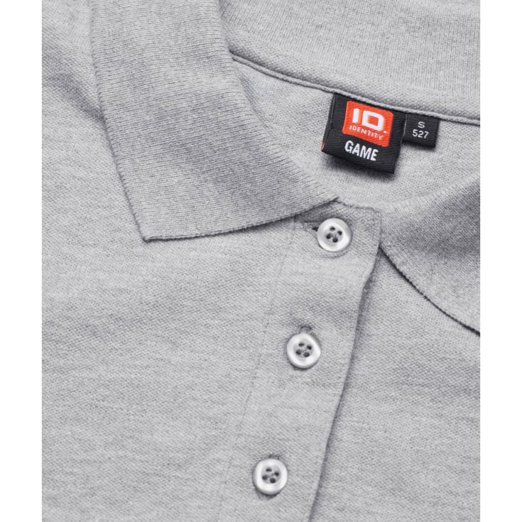 ID dame Pique Polo T-shirt med stretch, Grå Melange, 2XL
