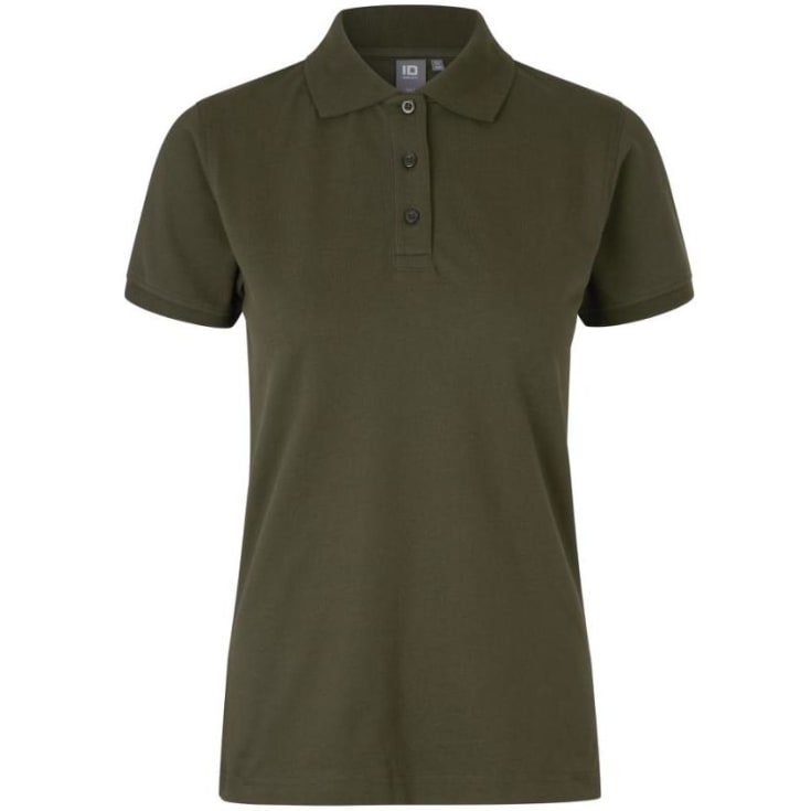 ID dame Pique Polo T-shirt med stretch, Oliven, XS