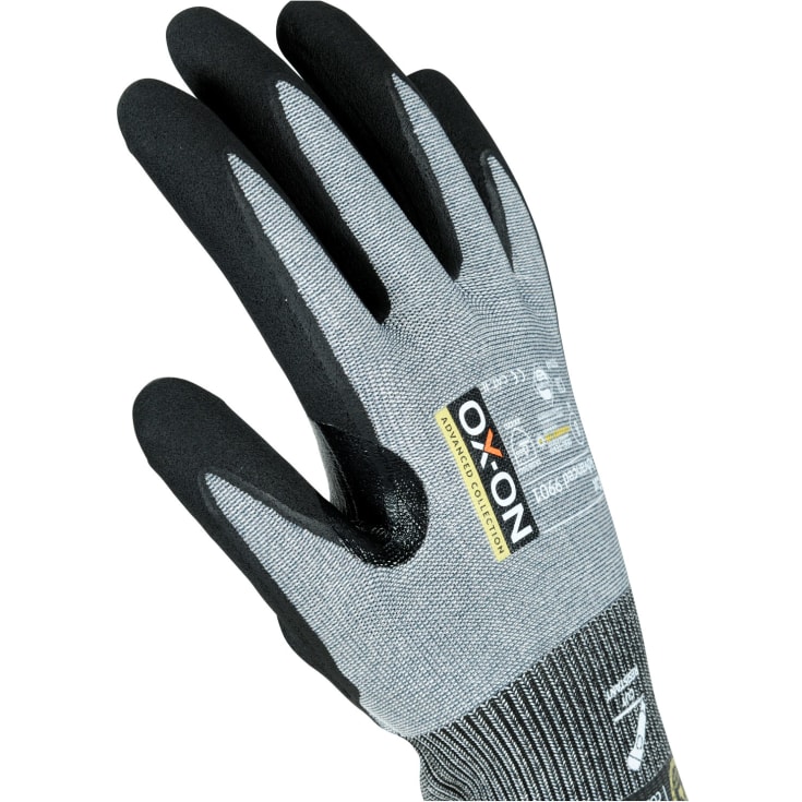 OX-ON Cut Advanced 9901 skærehandsker cut D, Grå/Sort, 12