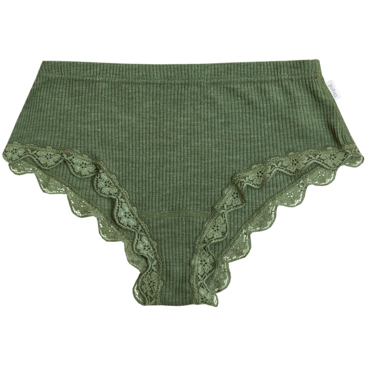 Joha Kate dame hipsters, uld/silke, Olivengrøn, 2XL