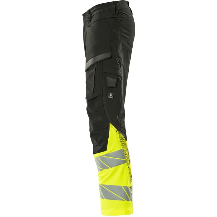 Mascot Accelerate Safe arbejdsbukser med full stretch, sort/hi-vis gul, str. 82C51