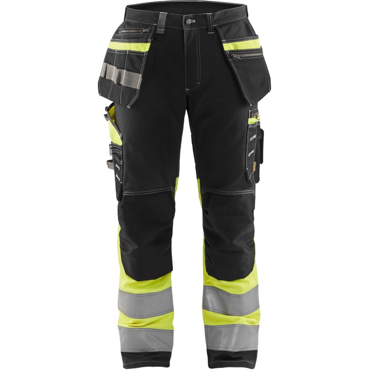 Blåkläder Workwear 1794 håndverkerbukser med 2-veis stretch, hi-vis gul/sort, str. D116