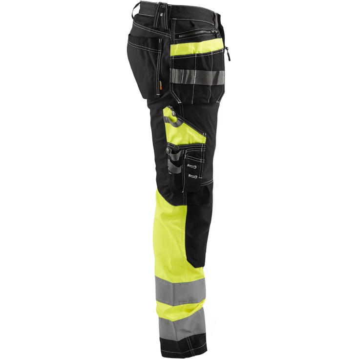 Blåkläder Workwear 1794 håndverkerbukser med 2-veis stretch, hi-vis gul/sort, str. D116