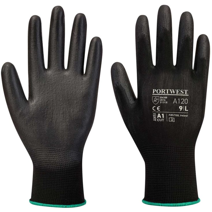 Portwest A120 arbetshandskar, svart, st. M/8