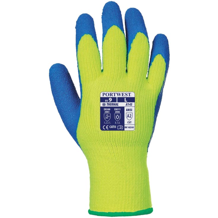 Portwest A145 vinter arbejdshandsker, Blå/Gul, XL/10