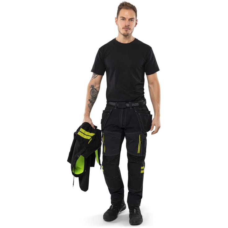 Fristads 2566 STP arbeidsbukse med stretch, sort, str. C62