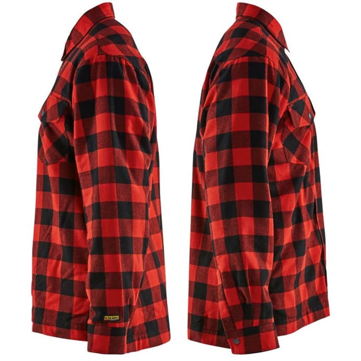 Blåkläder Workwear 3225 foret skovmandsskjorte, rød/sort, str. 4XL