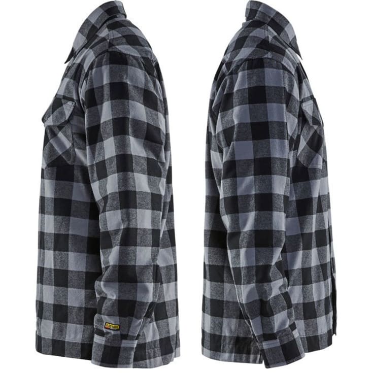 Blåkläder Workwear 3225 fodrad flanellskjorta, grå/svart, st L