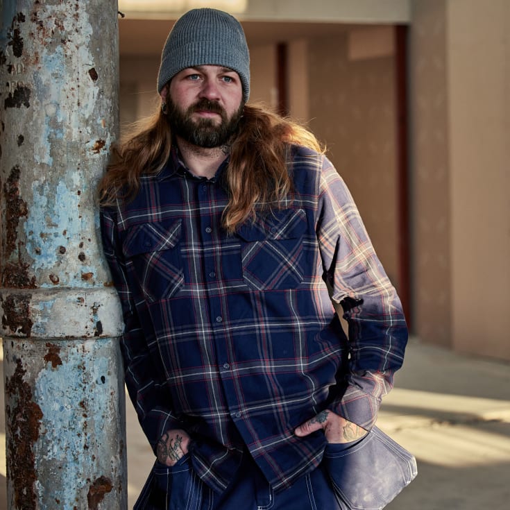 Fristads skovmandsskjorte, marineblå, str. M