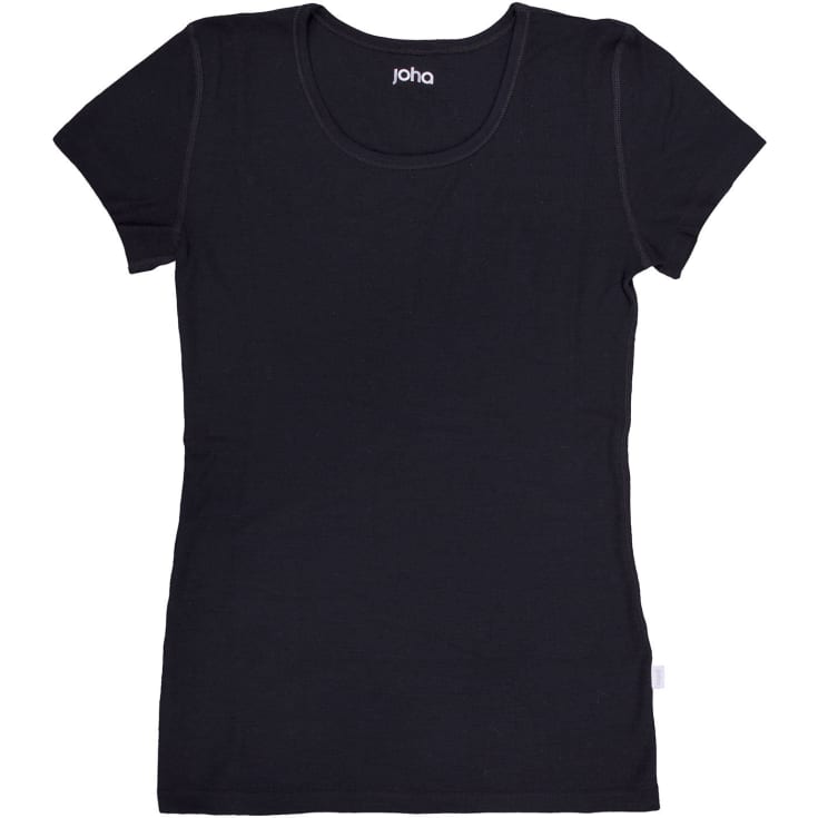 Joha Marie dame T-shirt med merinould, Sort, M