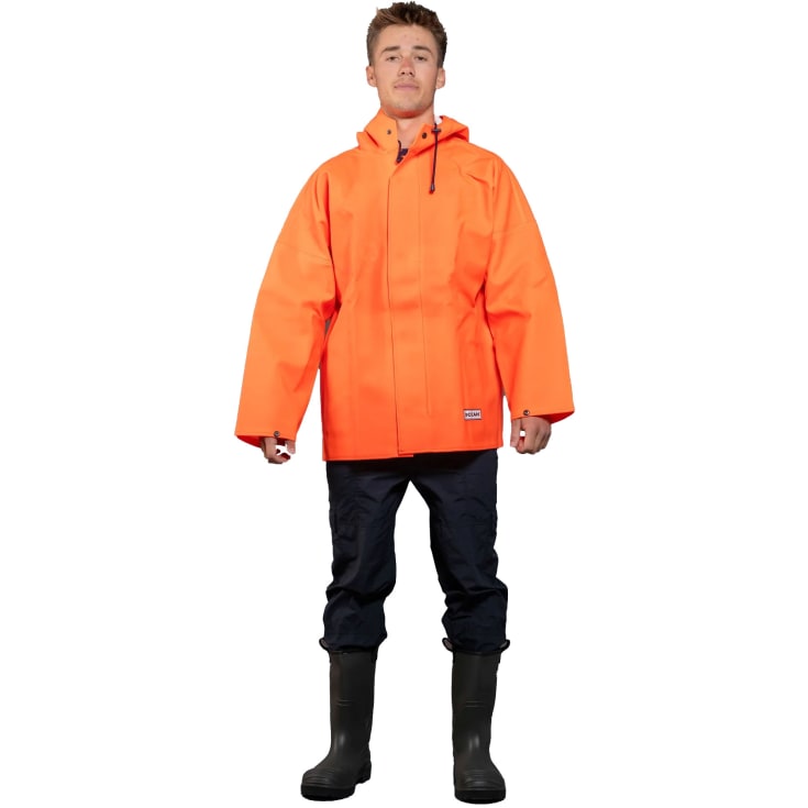 Ocean Weather Heavy PVC regnjakke, Orange, S