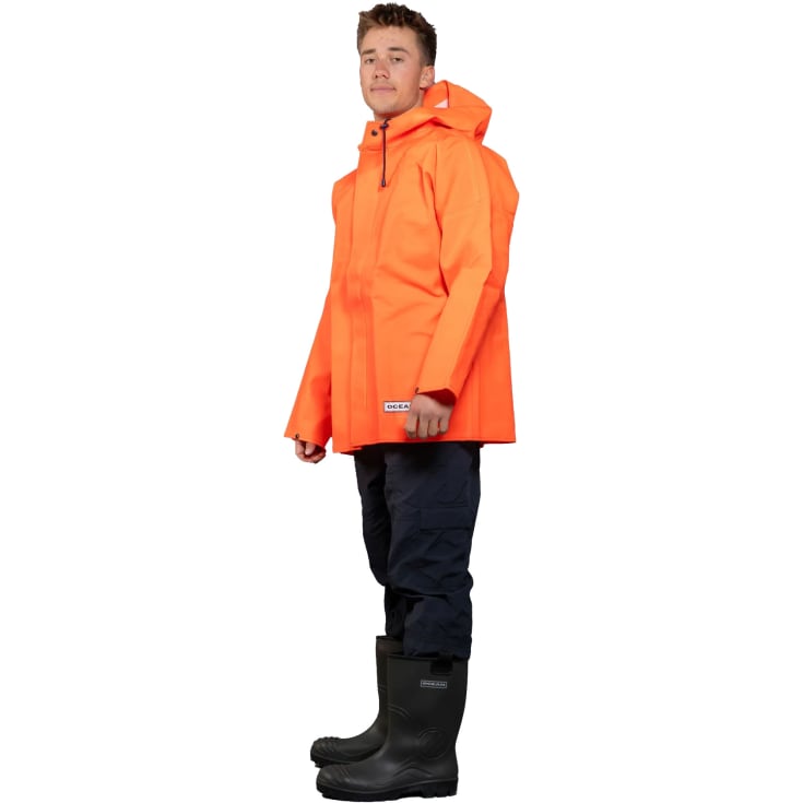 Ocean Weather Heavy PVC regnjakke, Orange, S