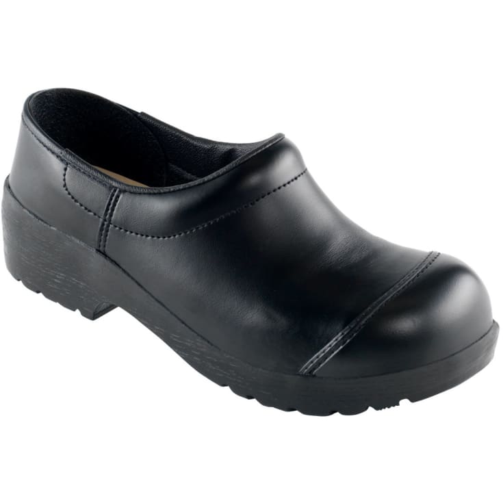 Euro-Dan PU-Finér hygiejne sikkerhedstræsko med hælkappe SB, Sort, 45