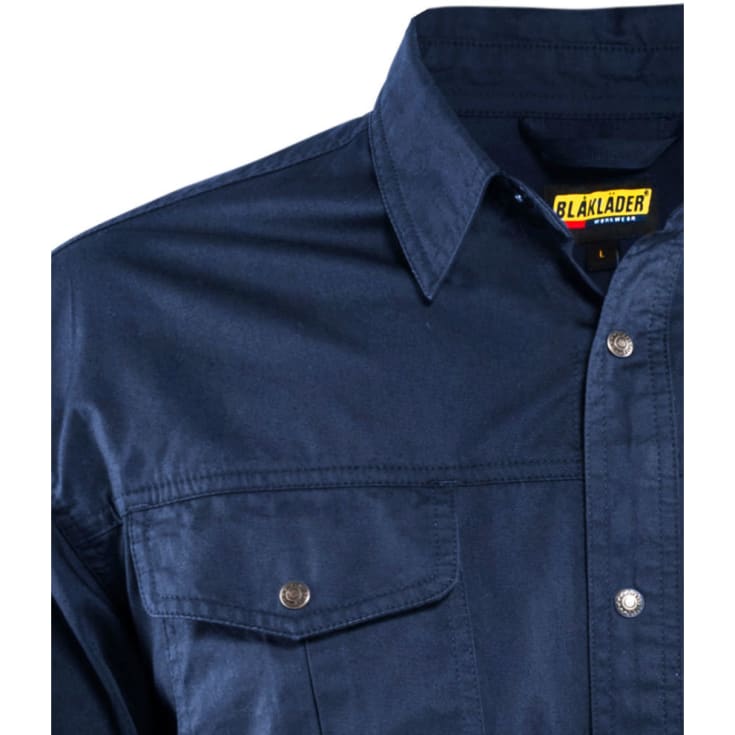 Blåkläder Workwear 3297 twillskjorta, marinblå, st 3XL
