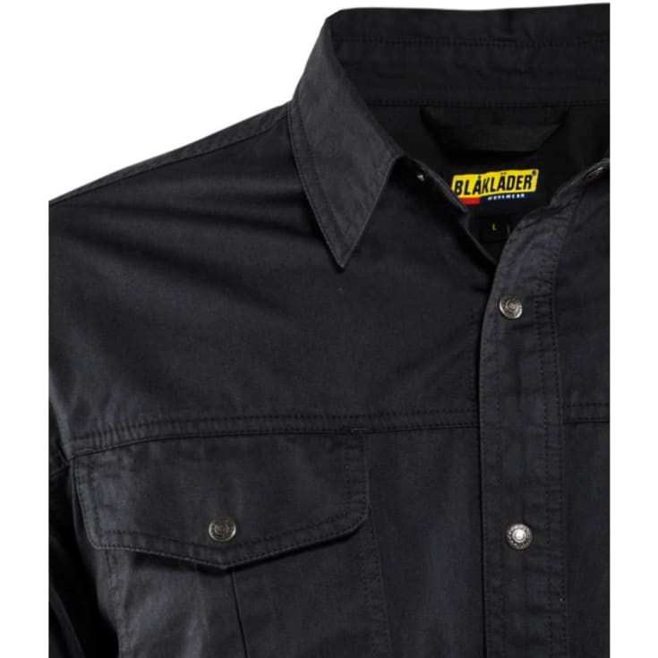 Blåkläder Workwear 3297 twillskjorta, svart, st 3XL