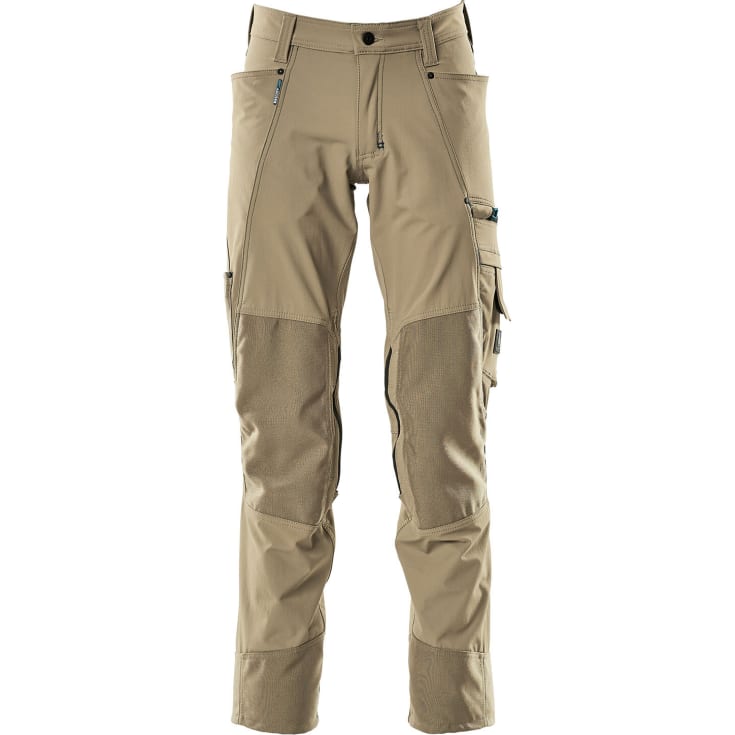 Mascot Advanced arbeidsbukser med stretch, khaki, str. 76C46