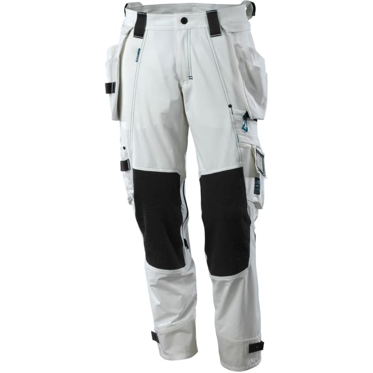 Mascot Advanced arbeidsbukse med stretch, hvit, str. 76C47