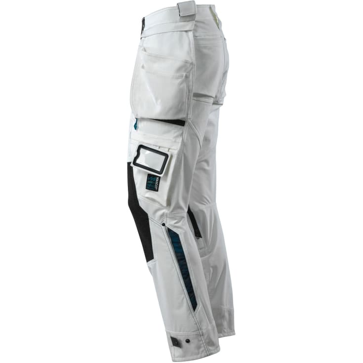 Mascot Advanced arbeidsbukse med stretch, hvit, str. 76C47