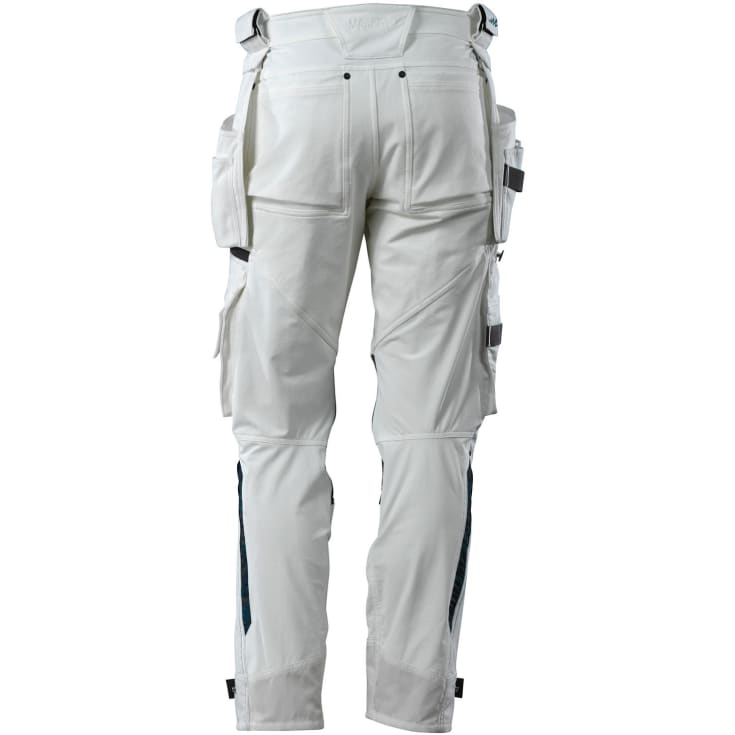 Mascot Advanced arbeidsbukse med stretch, hvit, str. 76C47