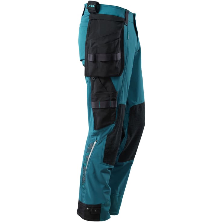 Mascot Advanced arbetsbyxor med stretch, petroleumblå, st 82C58