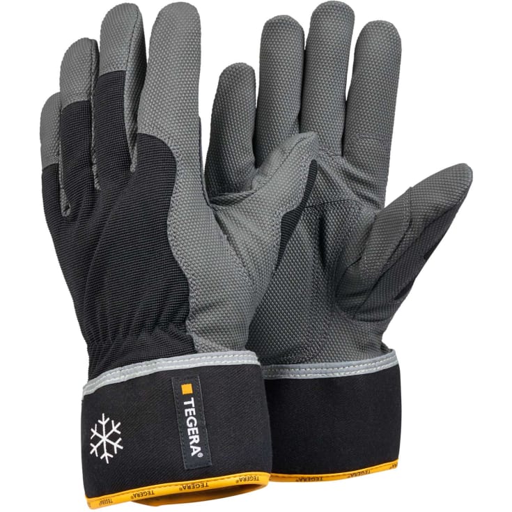 Tegera 9112 vinter arbejdshandsker, Sort/Grå/Gul, 10