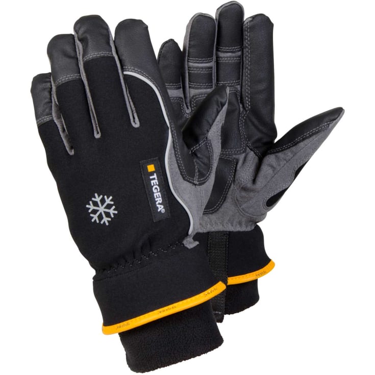 Tegera 9232 vinter arbejdshandsker, Sort/Grå/Gul, 9