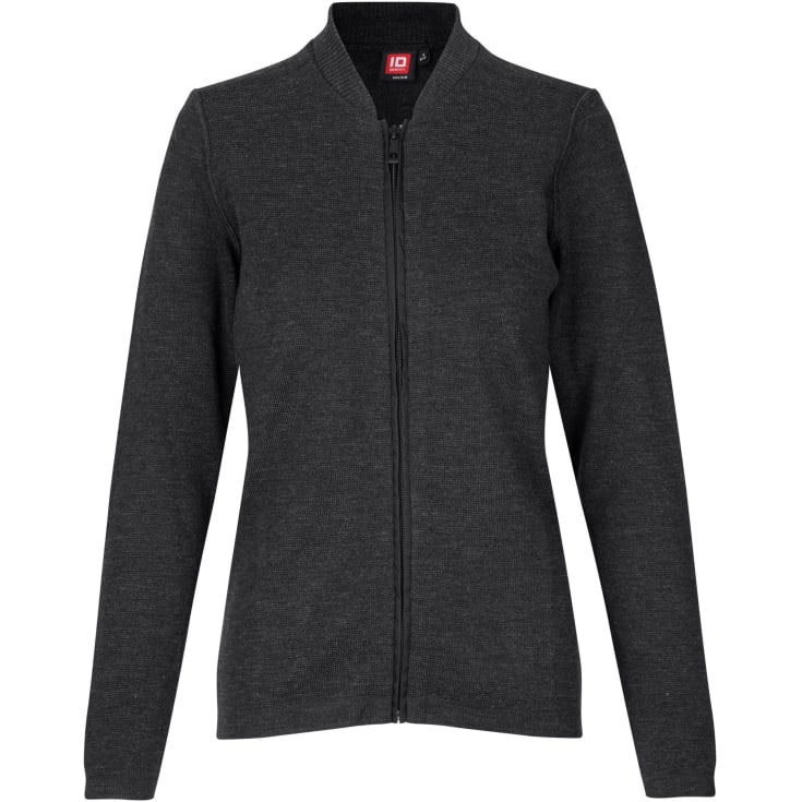 ID dame strikcardigan, Koksgrå Melange, 2XL