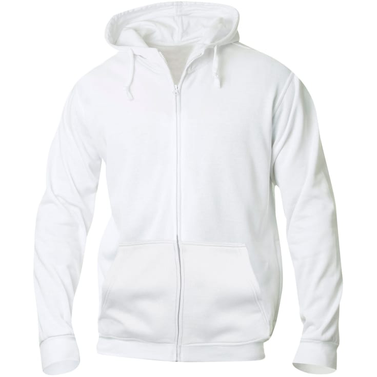 Clique Basic hoodie med dragkedja, vit, st XS
