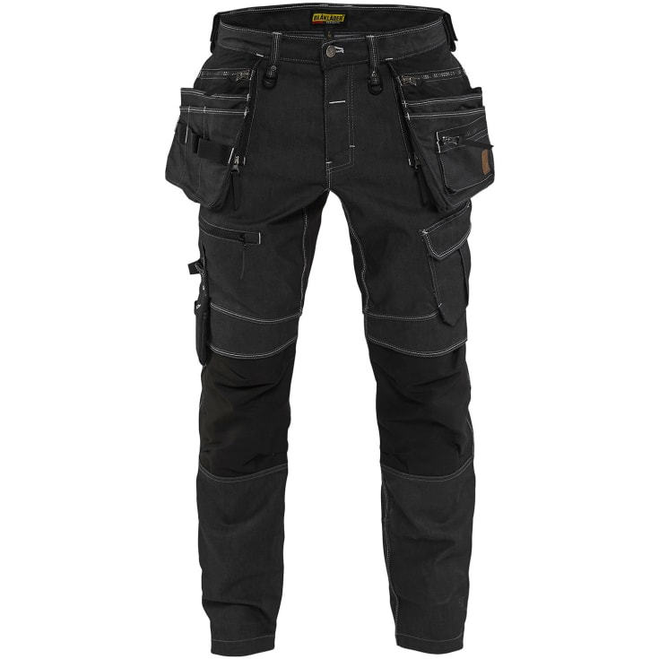 Blåkläder Workwear X1900 håndværkerbukser med 2-vejs stretch, sort/hvid, str. D120