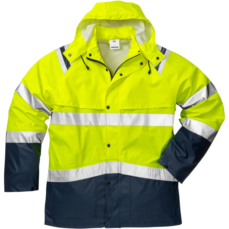 Fristads regnjakke 4624, Hi-vis Gul/Marine, L