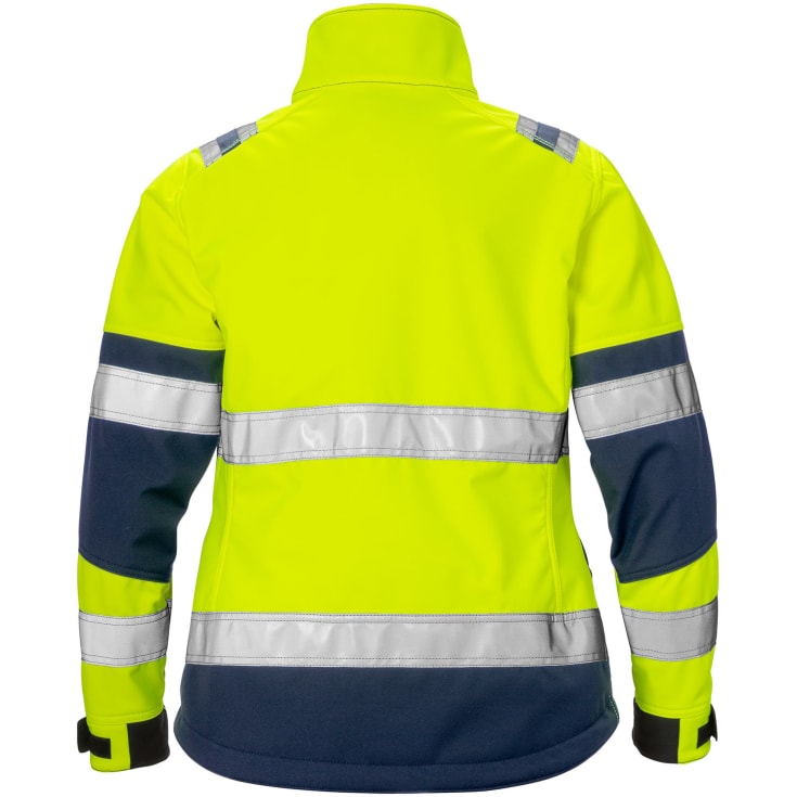 Fristads dame softshelljakke 4183, Hi-vis Gul/Marine, M