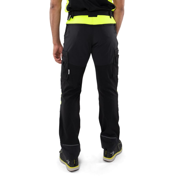 Fristads arbejdsbukser 2653 LWS full stretch, Sort/Hi-Vis Gul, C48