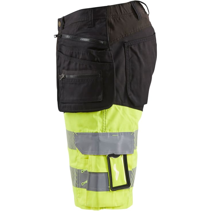 Blåkläder Workwear 1596 håndverksshorts med 4-veis stretch, sort/hi-vis gul, str. C62