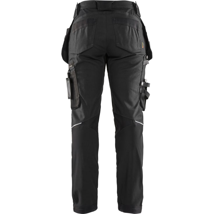 Blåkläder Workwear 7115 håndværkerbukser med 2-vejs stretch, dame, sort, str. D25