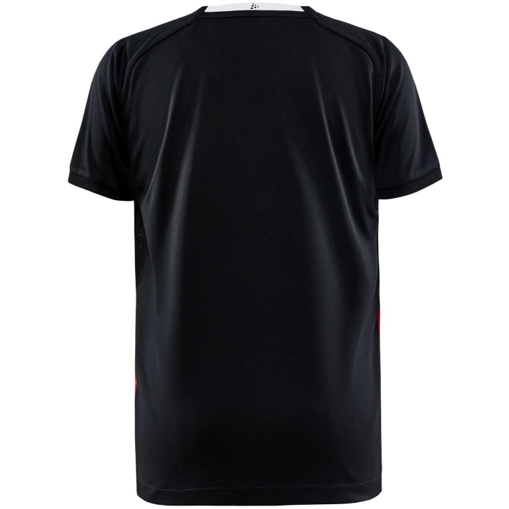 Craft Progress 2.0 Stripe Jersey T-shirt til børn, Sort/Rød, 146/152