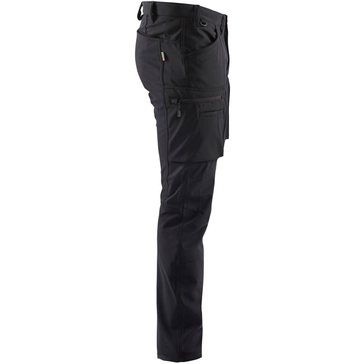 Blåkläder Workwear Service softshell arbejdsbukser, sort, str. D104