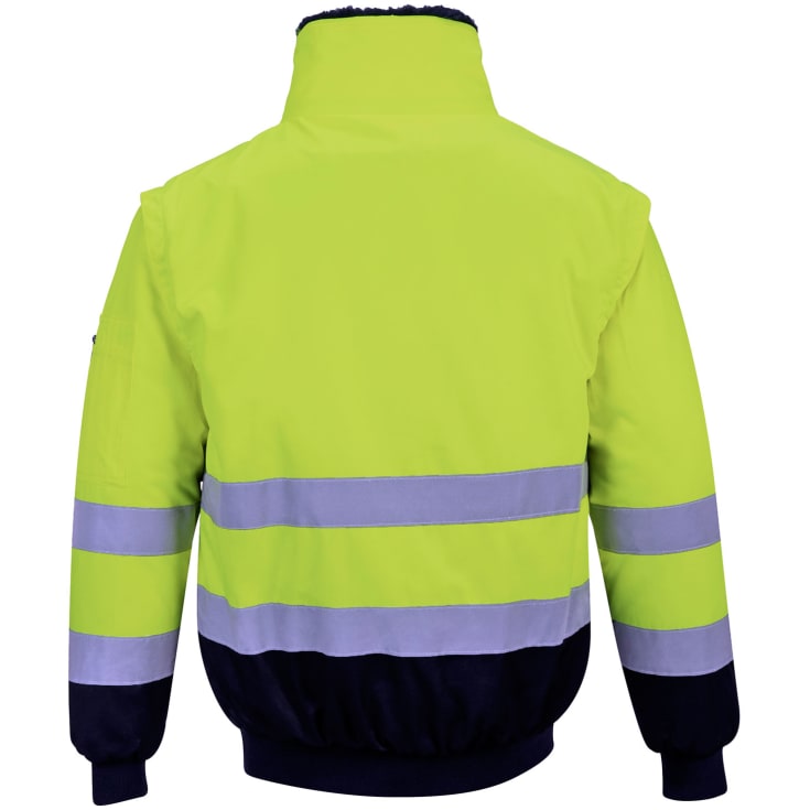 Portwest 3-i-1 pilotjakke, Hi-Vis gul/marine, 4XL