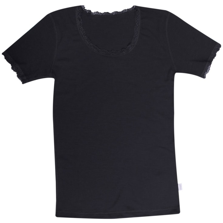 Joha Cecilie dame T-shirt med merinould, Sort, 2XL