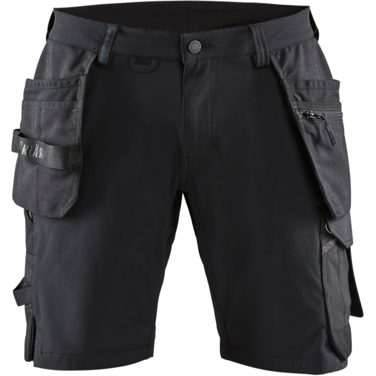 Blåkläder Workwear 1520 håndværkershorts med 4-vejs stretch, sort/grå, str. C58