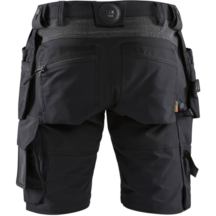 Blåkläder Workwear 1520 håndværkershorts med 4-vejs stretch, sort/grå, str. C58