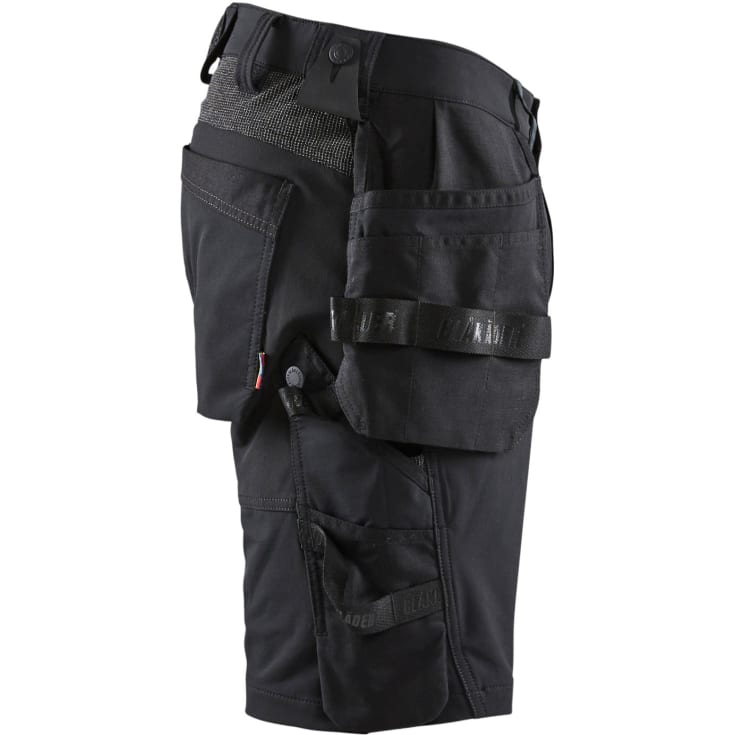 Blåkläder Workwear 1520 håndværkershorts med 4-vejs stretch, sort/grå, str. C58