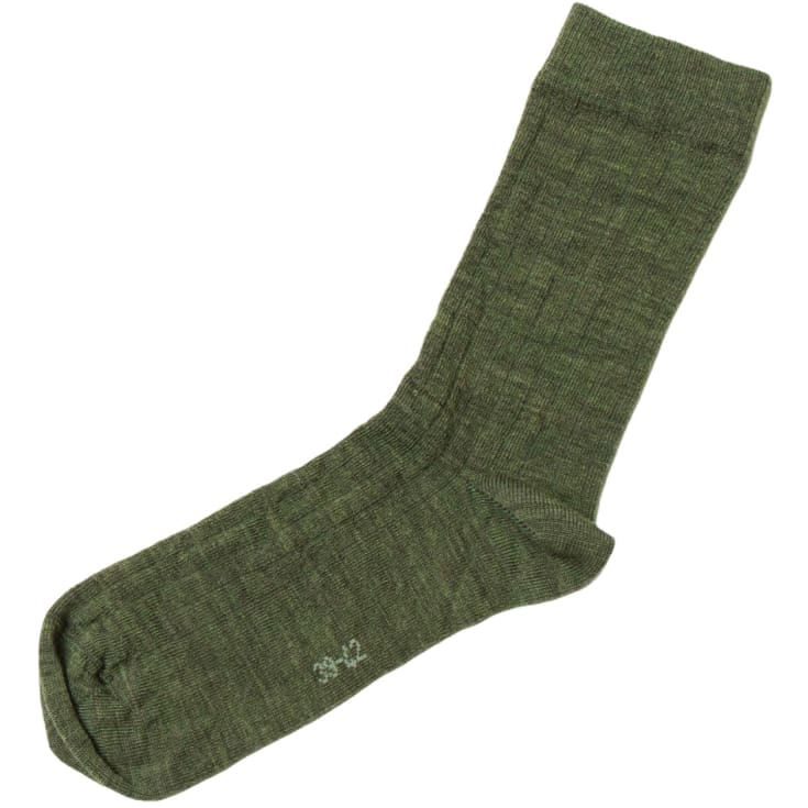 Joha strømper med uld, Mossgreen melange, 35-38
