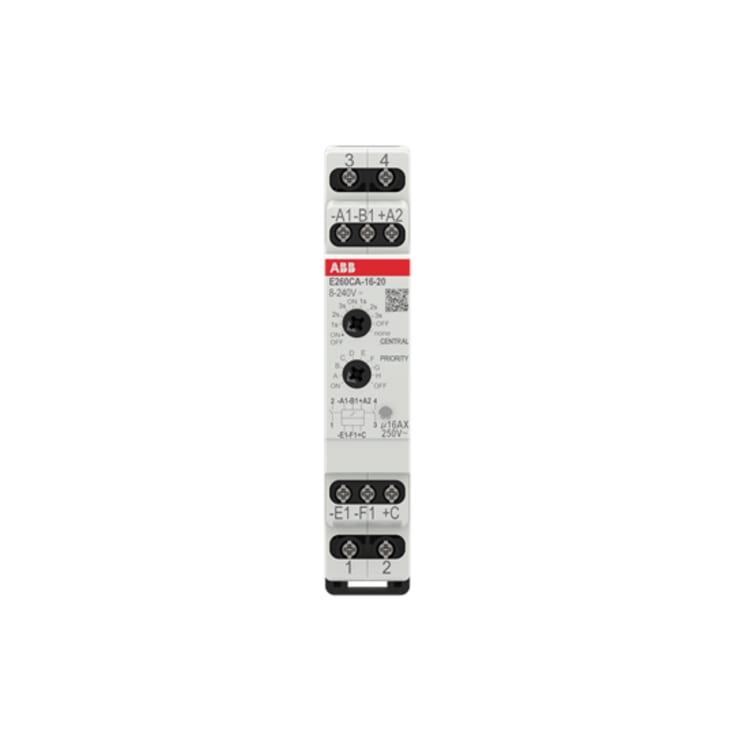 ABB kiprelæ, 3 NO, central justerbar, AC, 16A, 8-230V