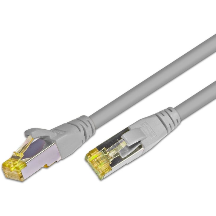 10 st Patchkabel HQ S/FTP skärmad Kat.6A 0,25M LSOH grå 10G
