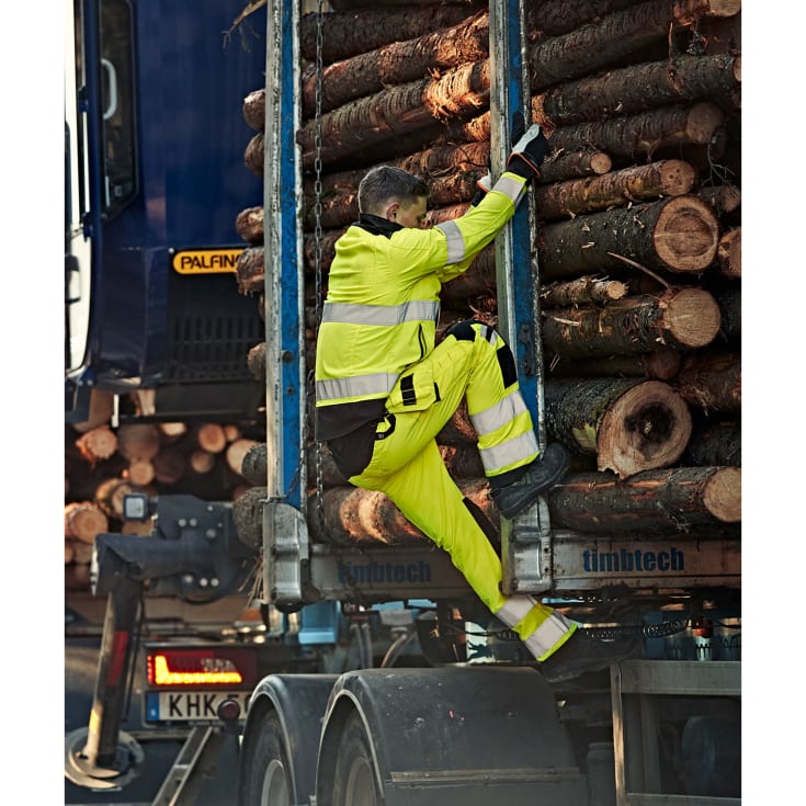 Fristads Green håndværkerbukser 2641 GPLU, Hi-vis Gul/Sort, C52