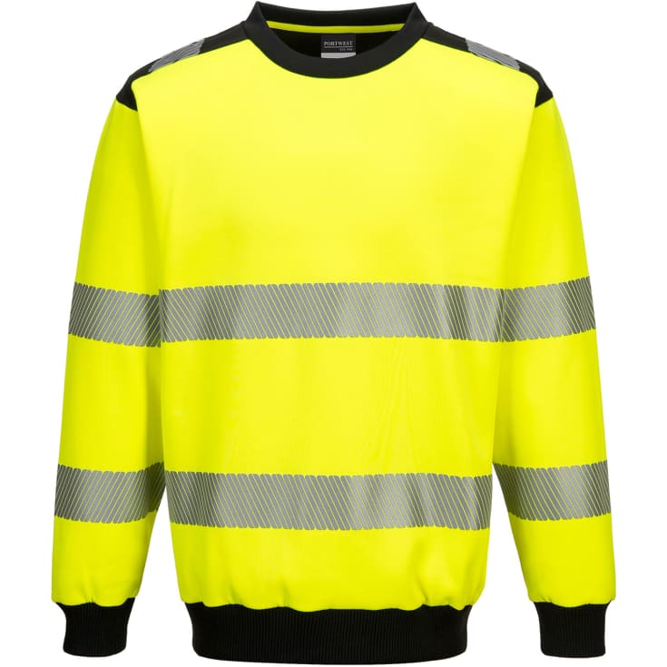 Portwest PW3 sweatshirt, Hi-vis Gul/Sort, L