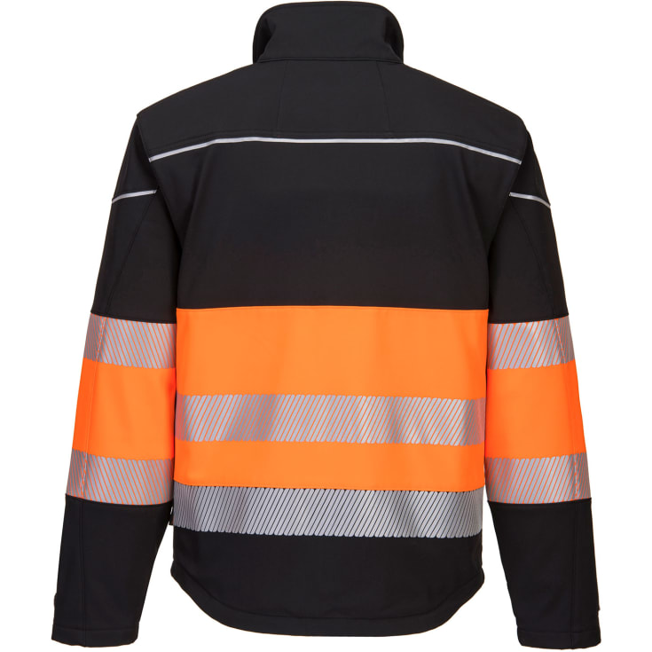 Portwest PW3 softshelljakke, Hi-Vis Sort/Orange, 2XL