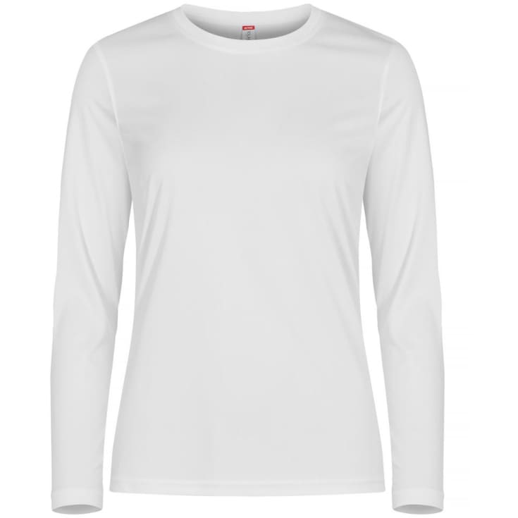 Clique Basic Active langærmet dame T-shirt, Hvid, M