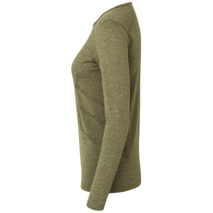 GEYSER seamless langærmet dame T-shirt, Oliven melange, S